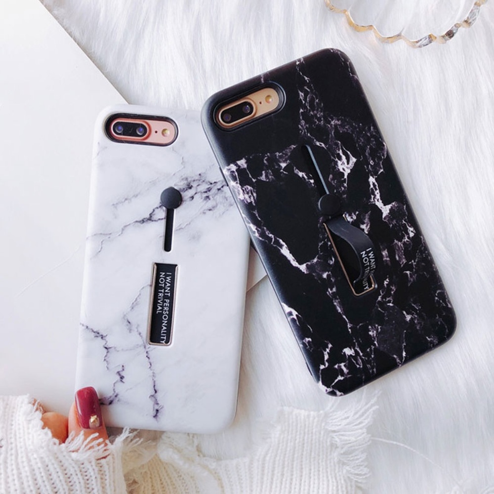 iPhone 7/8/Plus/X/XS/Max/XR Marble Loop Ring Case - Picture 6 of 8